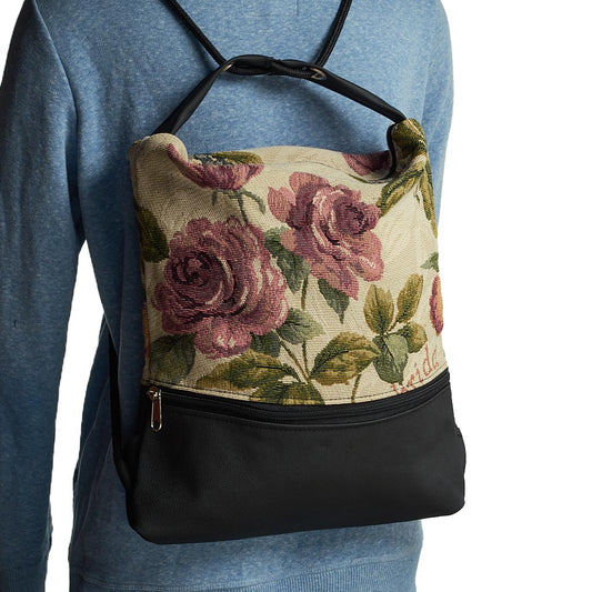 Como 06 – Zaino-borsa artigianale con rose