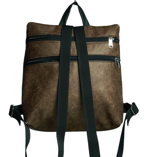 Sparta 22 | Zaino marrone effetto vintage impermeabile dal design antifurto