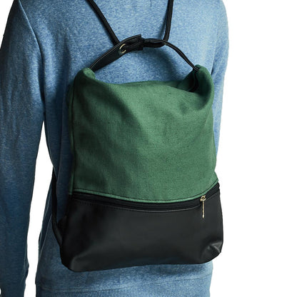 Como 10 – Zaino-borsa artigianale verde e nera