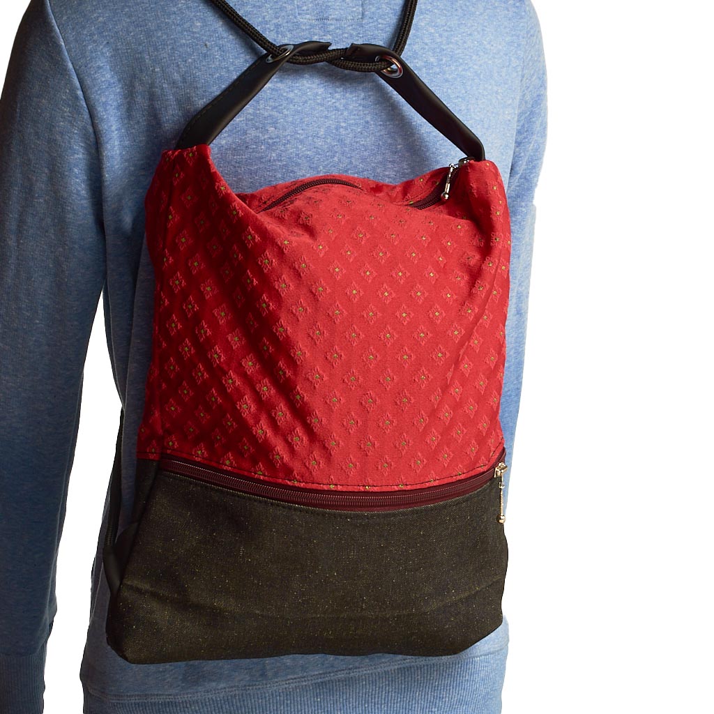 Como 02 – Zaino-borsa artigianale rossa