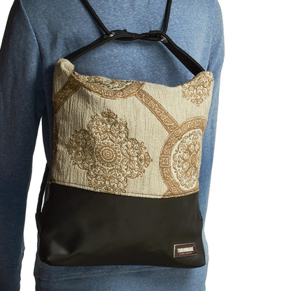 Como 04 – Zaino-borsa artigianale beige e nera