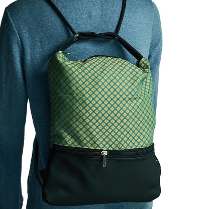 Como 21 – Zaino-borsa artigianale in jacquard geometrico e nylon