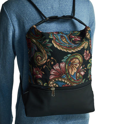 Como 23 – Zaino-borsa artigianale in jacquard paisley