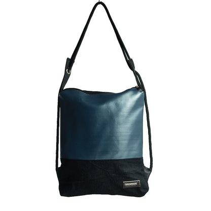 Como 17 – Zaino-borsa artigianale in finta pelle e jeans