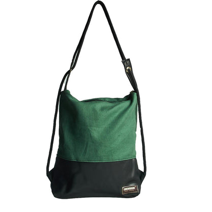 Como 10 – Zaino-borsa artigianale verde e nera