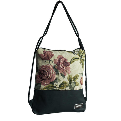 Como 06 – Zaino-borsa artigianale con rose