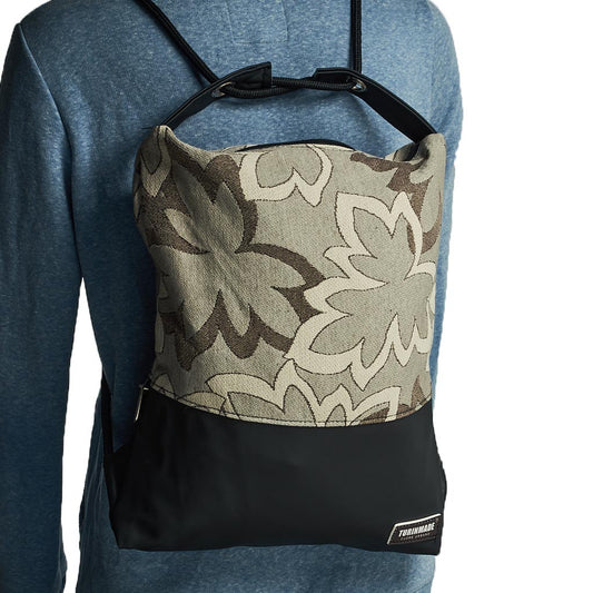 Como 19 – Zaino-borsa artigianale in jacquard floreale e nylon