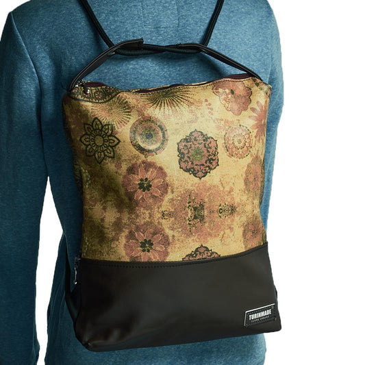 Como 20 – Zaino-borsa artigianale in finta pelle floreale
