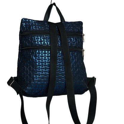 Sparta 04 | Zaino blu in tessuto accoppiato dal design antifurto