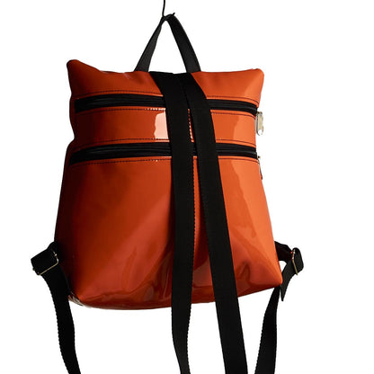 Sparta 02 | Zaino artigianale arancione dal design antifurto