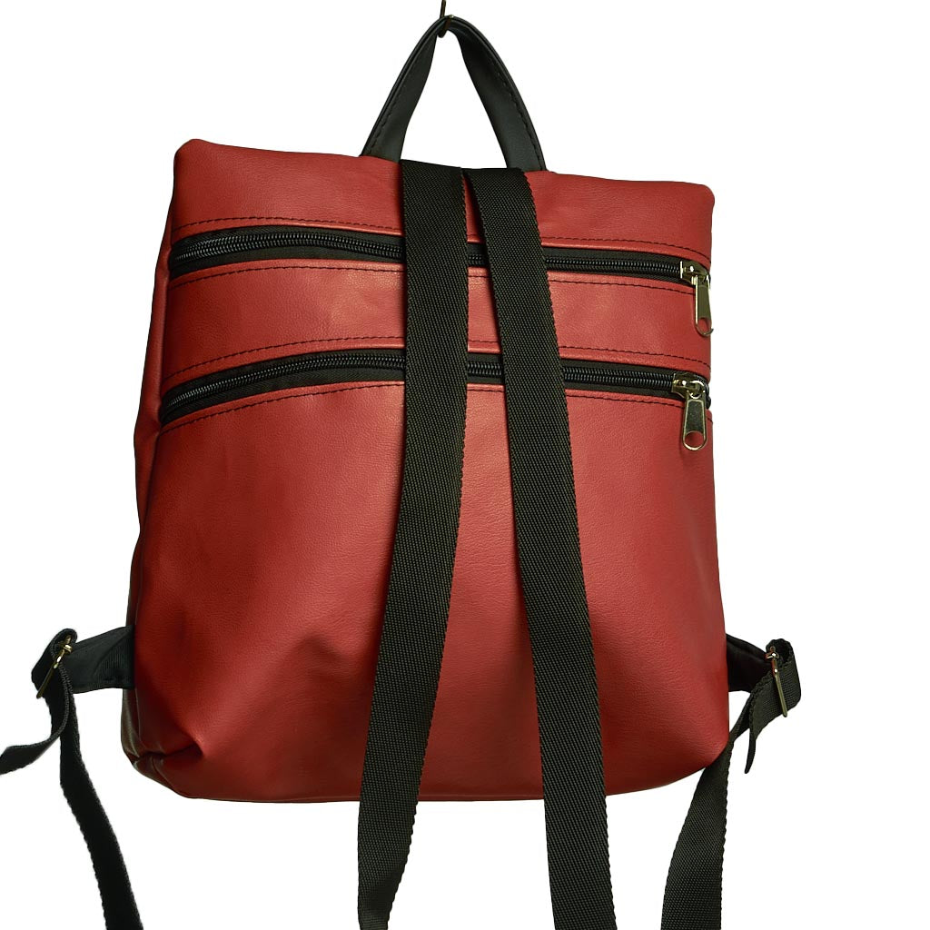 Sparta 19 | Zaino rosso mattone impermeabile dal design antifurto
