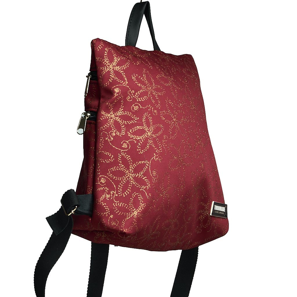 Sparta 15 | Zaino bordeaux in tessuto stampato dal design antifurto